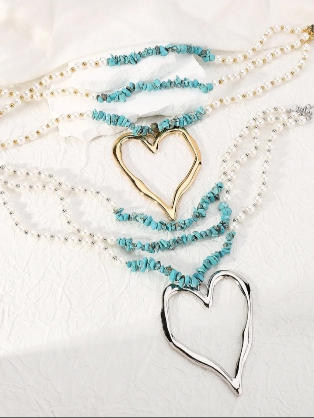 Heart Pendant Necklace with Your Choice Gold or Silver Heart Blue, Red, Or Other - Picture 15 of 17